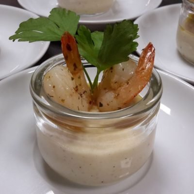Scampi auf Petersielenwurzelpüree