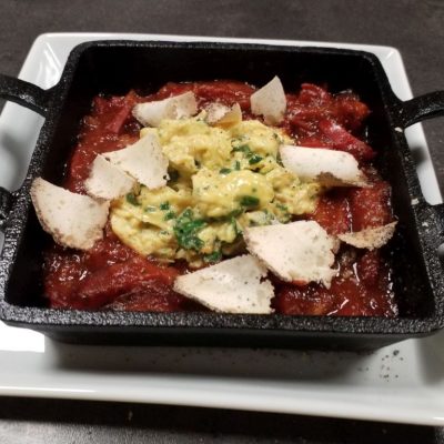 Shakshuka Paprika Tomaten Salsa mit Rührei