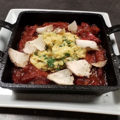 Shakshuka Paprika Tomaten Salsa mit Rührei