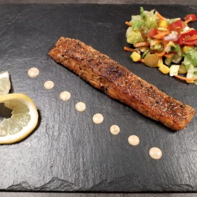 mariniertes Lachsfilet